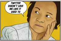 Old Woman Twitters Away